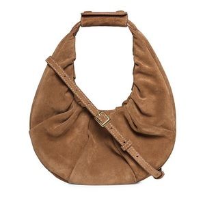 NEW Staud Soft Moon Mini Bag - Suede/Tan
